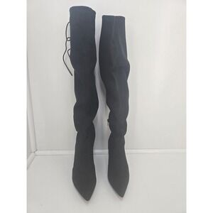 Alyssandra Black Over the Knee Boots Women's Size 8 Heeled Pointed Toe